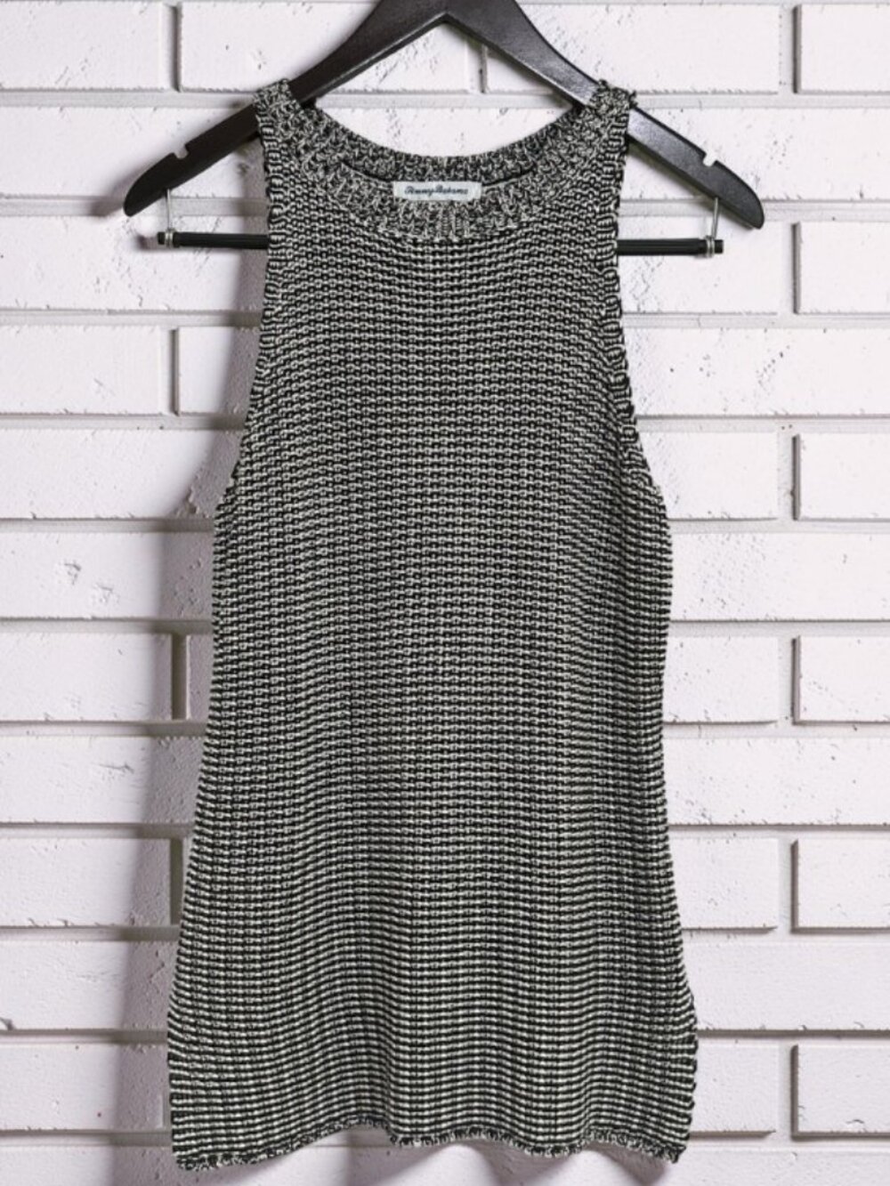Tommy Bahama Crochet Knit Sleeveless Tunic Black White S - Picture 1 of 14